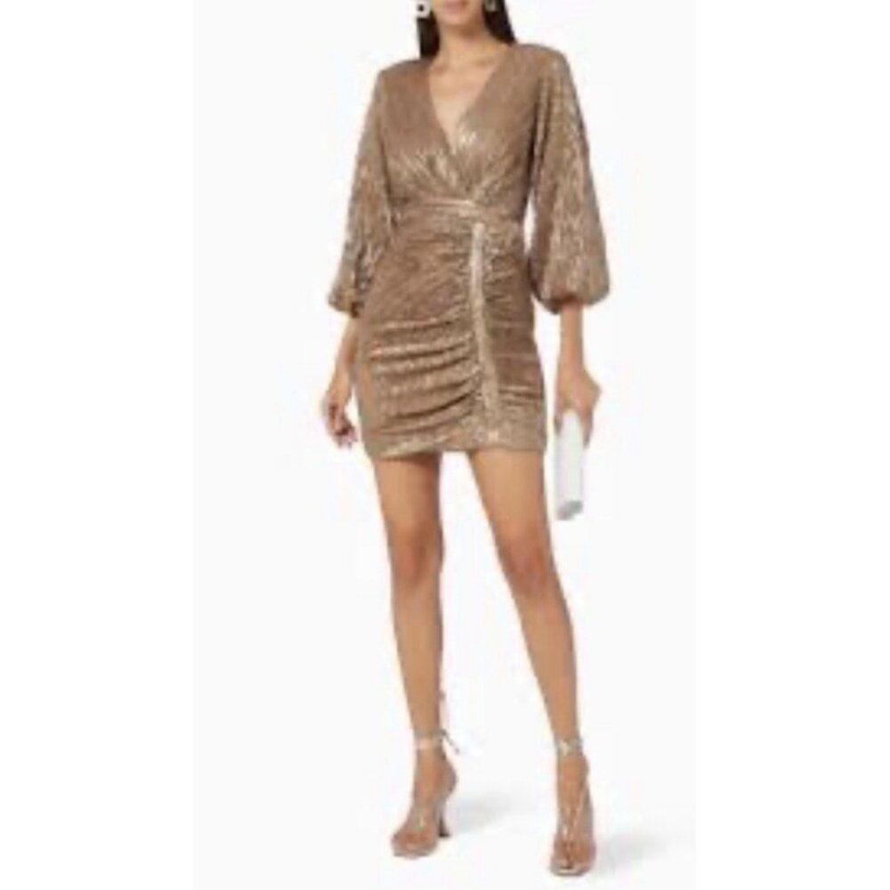 Lavish Alice Dress 6 10 38 Gold Sequin Hollywood Glam Wedding Cruise Party